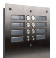 Vandalizmu odolný tlač. panel, 40 tl., 4 sloupce (kartáč. nerez ocel) AX4040P