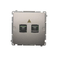 Světlovodná/optická zásuvka dvojitá SC/APC Satén KONTAKT SIMON BMGS2.01/29