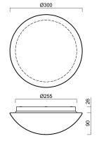 Přisazené LED svítidlo AURA 8 IP 9W IP65 4K NZ-3h SKLO OPAL bílá OSMONT AUR61570