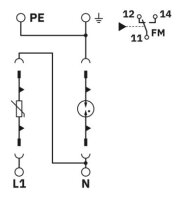 Svodič přepětí typu 2 VAL-MS 230/1+1-FM PHOENIX CONTACT 2804432