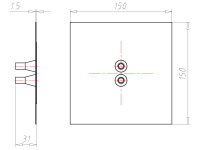 Těsnící manžeta ALU-Butyl 150x150x30mm pro 2ks vedení d8-12mm KAISER 9079-47