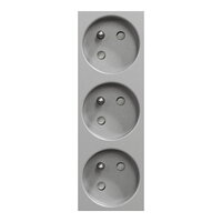 Zásuvka NOVÁ UNICA trojitá 45o 250V/16A 3x2P+E, clonky, bezšroubová, Aluminium