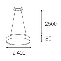 Závěsné svítidlo LED2 TORO 40 P/N-Z, CF DALI TW/PUSH TW 32+8W 2700K-4000K hnědá