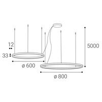 Závěsné svítidlo CIRCLE SET 2 P-Z, N DALI TW/PUSH TW 104W 2700K-4000K matný nikl