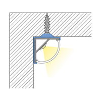 Rohový hliníkový profil černý RF 16x16mm včetně čirého difuzoru 2 m