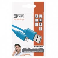 Kabel USB 2.0 A/M-MICRO B/M 1M modrý Emos SM7006B