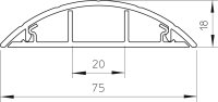 OBO 2650 Podlahový kanál, 20x73x2000, kamenná šeď, Polyvinylchlorid, PVC