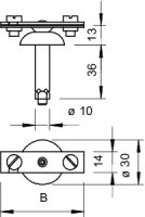 OBO 710 40 Distanční držák pro uzemňovací vodič 40mm Ocel galv. zinek