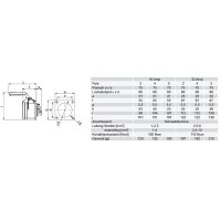 zásuvka vestavná 5P, 32A/400V, 6h, IP44, příruba 75x75mm, přímá PCE 325-6f7