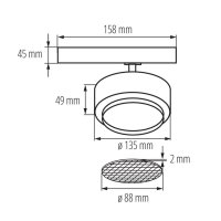 Svítidlo do lišty BTL 38W-940-W (TEAR N) KANLUX 35660