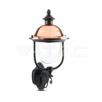 Garden Wall Lamp 1 x E27 Black Facing Up