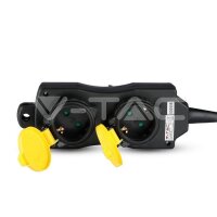 4 Ways Socket 3G 1.5MM*3M IP44 Black+Yel