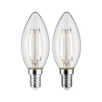LED svíčka Filament E14 230V 2x2,7W 2700K čirá PAULMANN 28855