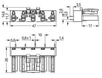 Zásuvka na desky plošných spojů rovné provedení 5pól. světle zelená WAGO 770-865