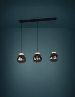 Závěsné svítidlo MAGACELA E27 černá/dřevo/šedá-TRANSP. 3X40W EGLO 390318