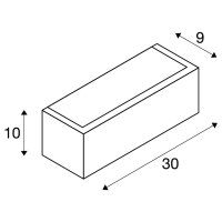 SLV CHROMBO, nástěnné svítidlo, čtvercové, 3000K, 8 W, PHASE, 120°, černé