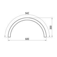 XFREE S CURVED 300mm 180dgr SURF./SUSP.