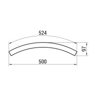 XFREE S CURVED 500mm 60dgr SURF./SUSP. L