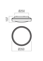 Stropní svítidlo ARCA PL LED 24W 3000/4000K SWH/SMOKE BLACK  REDO 01-3796