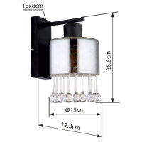 Nástěnné svítidlo HENDRY černá 1xE27, max. 60W 230V GLOBO 15884W
