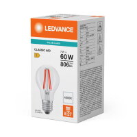 LED CLASSIC A V 7W 840 Clear E27 LEDVANCE 4099854476518