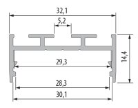 Přisazený hliníkový profil AL-PROFIL ARIA LIGHT IVORY LACQUERED 1M GXLP2088