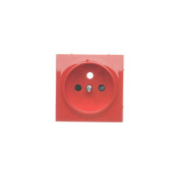 Kryt jednoduché zásuvky s uzemněním, s clonkami červený KONTAKT SIMON DGZ1ZP/22