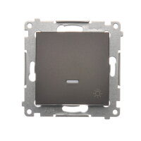 Ovladač zapínací SVĚTLO, s orientačním LED, řazení 1/0 So,16AX, 250V hnědá matná