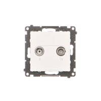 Zásuvka anténní R+TV koncová (přístroj s krytem), 1x vstup: 5÷862 MHz bílá matná