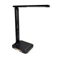 LED stolní lampa 8W, stmív., 5CCT, 500lm, USB 1A/5V, černá ECOLITE LU19AC-CR