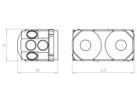 Krabice dvojitá s víkem 145x71x94, do betonu KAISER 1269-40