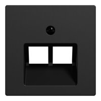 Centrální deska, Merten System M, RJ45, dvojitá, černá matná MEG4522-0403