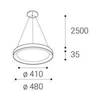 Závěsné svítidlo BELLA SLIM 48 P-Z, B 38W 2700K/3000K/4000K černá LED2 3271873