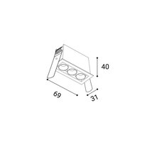 Zápustné svítidlo LED2 RIVA MINI 3, W DALI/PUSH 6W 2700K/3000K/4000K UGR bílá