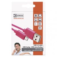 Nabíjecí a datový kabel USB-A 2.0/micro USB-B 2.0, 1 m, růžový EMOS SM7006P