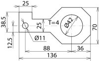 Připojovací třmen IF 3 přímý Průměr otvoru d1 42 mm DEHN 923242