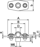 OBO ASG 732 7 G Distanční příchytka s připojovacím závitem M6 6-7mm Ocel
