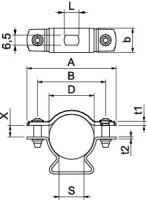 OBO ASL 733 36 A4 Distanční příchytka s připojovacím závitem M6 30-36mm Nerez