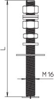 OBO isFang 3B-G3 Závitová tyč na tři betonové podstavce FangFi 430mm Nerez ocel