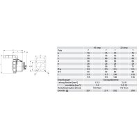 zásuvka vestavná 7P 16A/400V 6h IP67 příruba 75x75mm přímá niklované kontakty