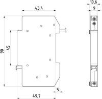 Pomocný spínač PS EDF 22, kontakty 1xNO+1xNC,5A, 230V ETI 002579001