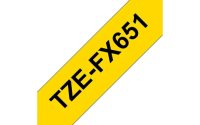 BROTHER TZe-FX651,  žlutá / černá, 24 mm,  s flexibilní páskou