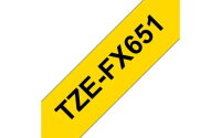 Páska BROTHER TZe-FX651,  žlutá/černá, 24 mm,  s flexibilní páskou