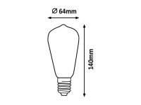 Světelný zdroj Filament LED E27 ST64 4W200lm 2200K Ambiance RABALUX 1358