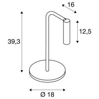 KARPO TL, LED vnitřní stolní lampa, černá, 3000K    SLV 1001461