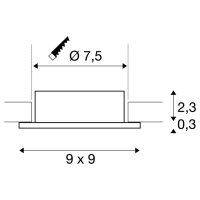 NEW TRIA 75 kroužek pro vestavbu do stropu D9 Š9 H2,6 cm IP20 hliník SLV 1007350
