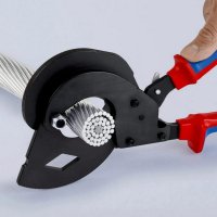 KNIPEX 9532340SR ráčnové nůžky na AL CU a ACSR kabely d32mm/240mm2