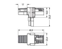 T-rozdělovač 2pól. Kód. B Růžová WAGO 770-1603