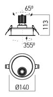 XDRILL RIM REC. FITTING 1x9W 220-240V AC