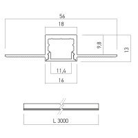 PRF041 SET PROFILE 3m for TRIM. INSTAL.+